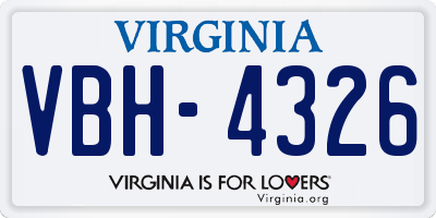 VA license plate VBH4326