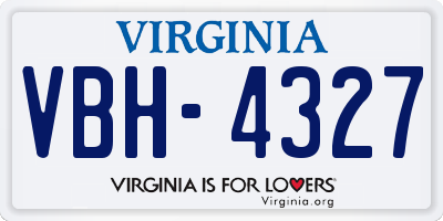 VA license plate VBH4327