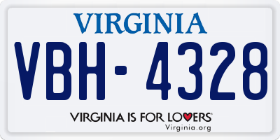 VA license plate VBH4328