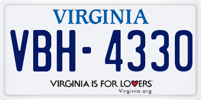 VA license plate VBH4330