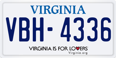 VA license plate VBH4336