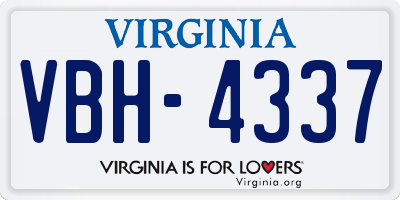 VA license plate VBH4337