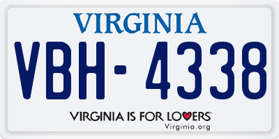VA license plate VBH4338