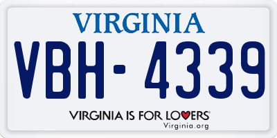 VA license plate VBH4339