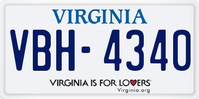 VA license plate VBH4340