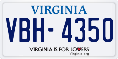 VA license plate VBH4350