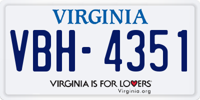 VA license plate VBH4351