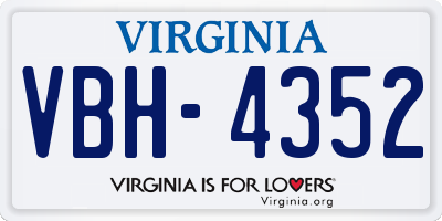 VA license plate VBH4352