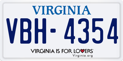 VA license plate VBH4354