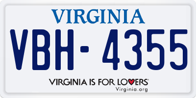 VA license plate VBH4355