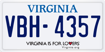 VA license plate VBH4357