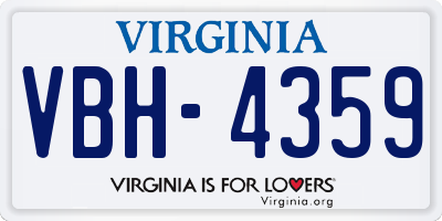 VA license plate VBH4359