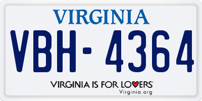 VA license plate VBH4364