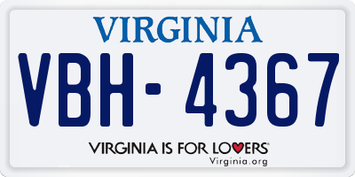VA license plate VBH4367