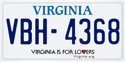 VA license plate VBH4368