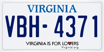VA license plate VBH4371