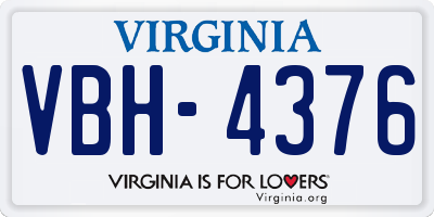 VA license plate VBH4376