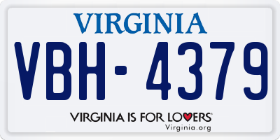 VA license plate VBH4379