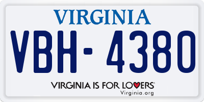 VA license plate VBH4380