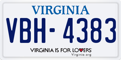VA license plate VBH4383