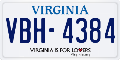 VA license plate VBH4384
