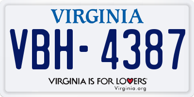 VA license plate VBH4387