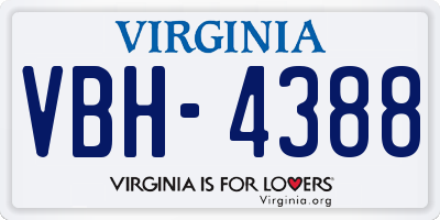 VA license plate VBH4388