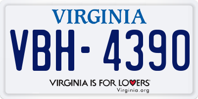 VA license plate VBH4390