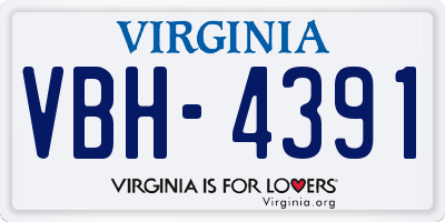 VA license plate VBH4391
