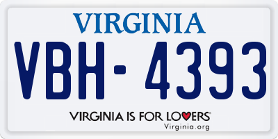 VA license plate VBH4393