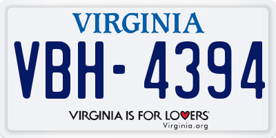 VA license plate VBH4394