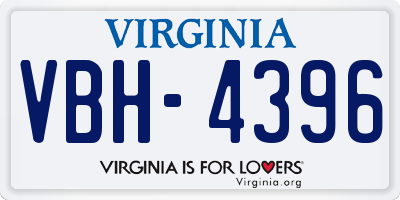VA license plate VBH4396