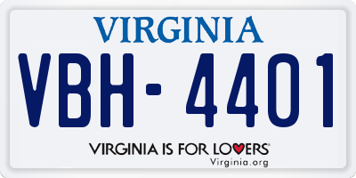 VA license plate VBH4401