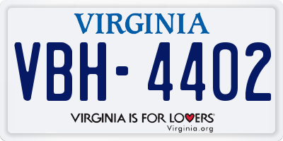 VA license plate VBH4402
