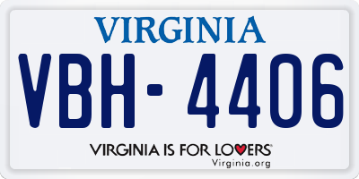 VA license plate VBH4406