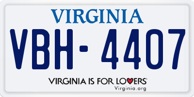 VA license plate VBH4407