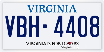 VA license plate VBH4408