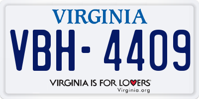 VA license plate VBH4409