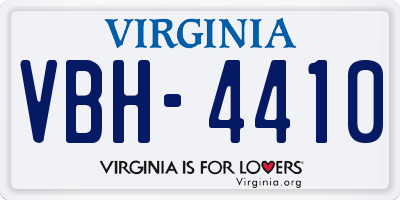 VA license plate VBH4410