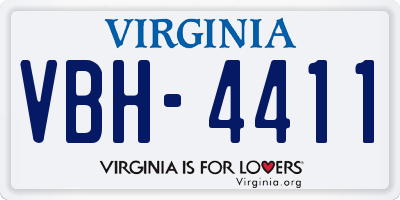 VA license plate VBH4411