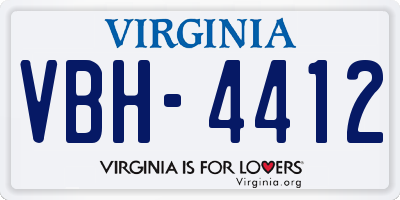 VA license plate VBH4412