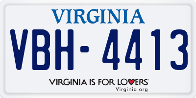 VA license plate VBH4413