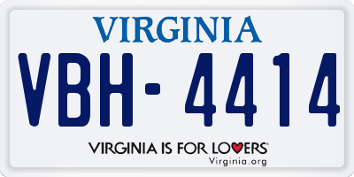 VA license plate VBH4414