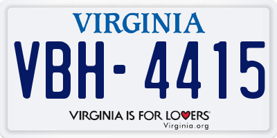 VA license plate VBH4415