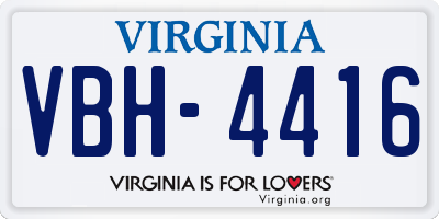 VA license plate VBH4416
