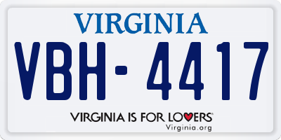 VA license plate VBH4417