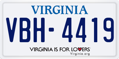 VA license plate VBH4419