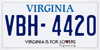 VA license plate VBH4420