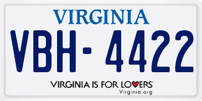 VA license plate VBH4422