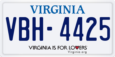 VA license plate VBH4425